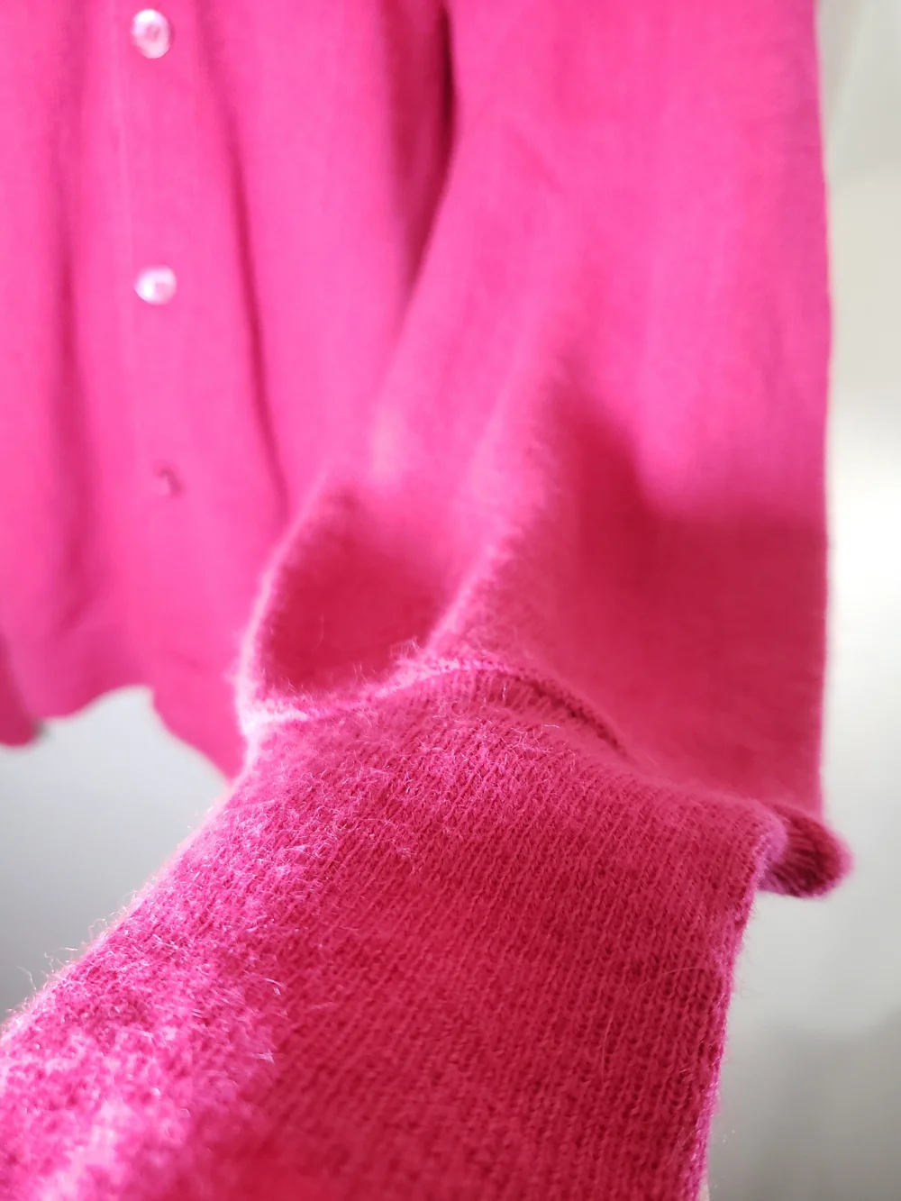 Jantzen Sweater Mens Large L Hot Pink Cardigan Button Front Knit Vintage - Picture 8 of 12